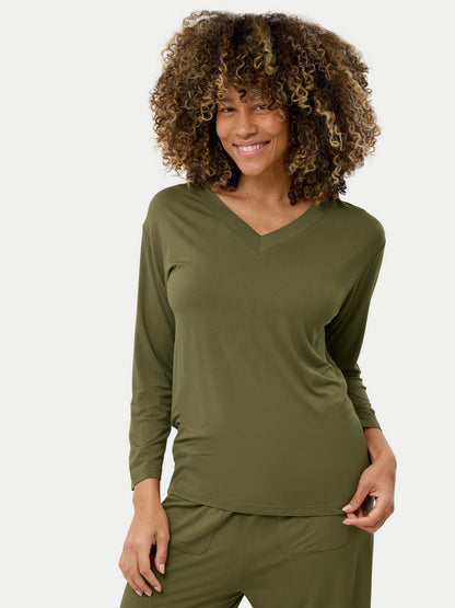 Long Sleeve Bamboo Slouchy PJs Top