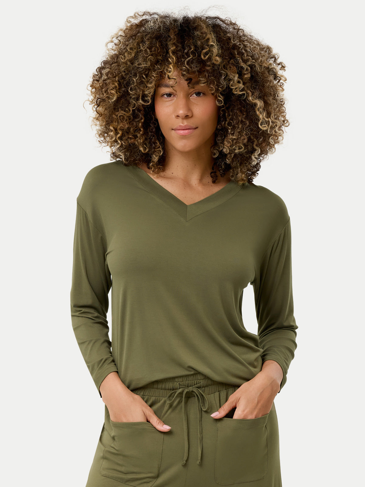 Long Sleeve Bamboo Slouchy PJs Top