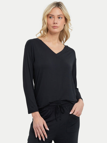 Long Sleeve Bamboo Slouchy PJs Top
