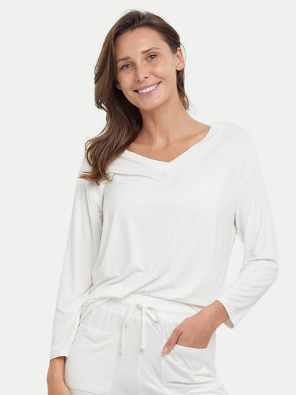Long Sleeve Bamboo Slouchy PJs Top