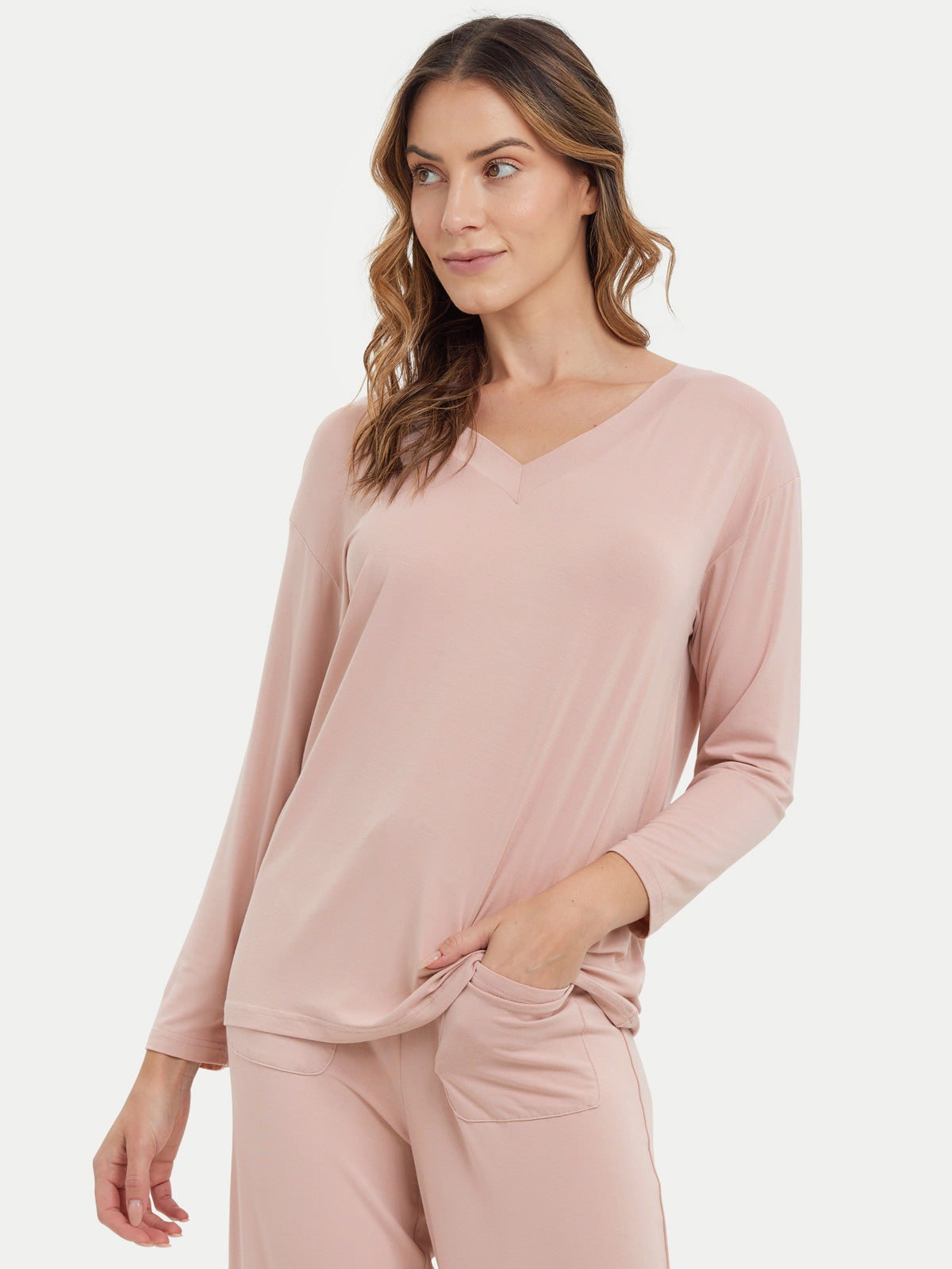 Long Sleeve Bamboo Slouchy PJs Top