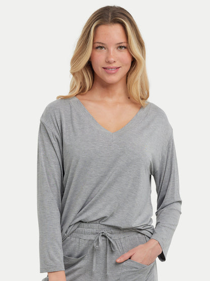 Long Sleeve Bamboo Slouchy PJs Top