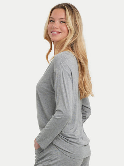 Long Sleeve Bamboo Slouchy PJs Top