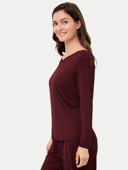 Long Sleeve Bamboo Slouchy PJs Top