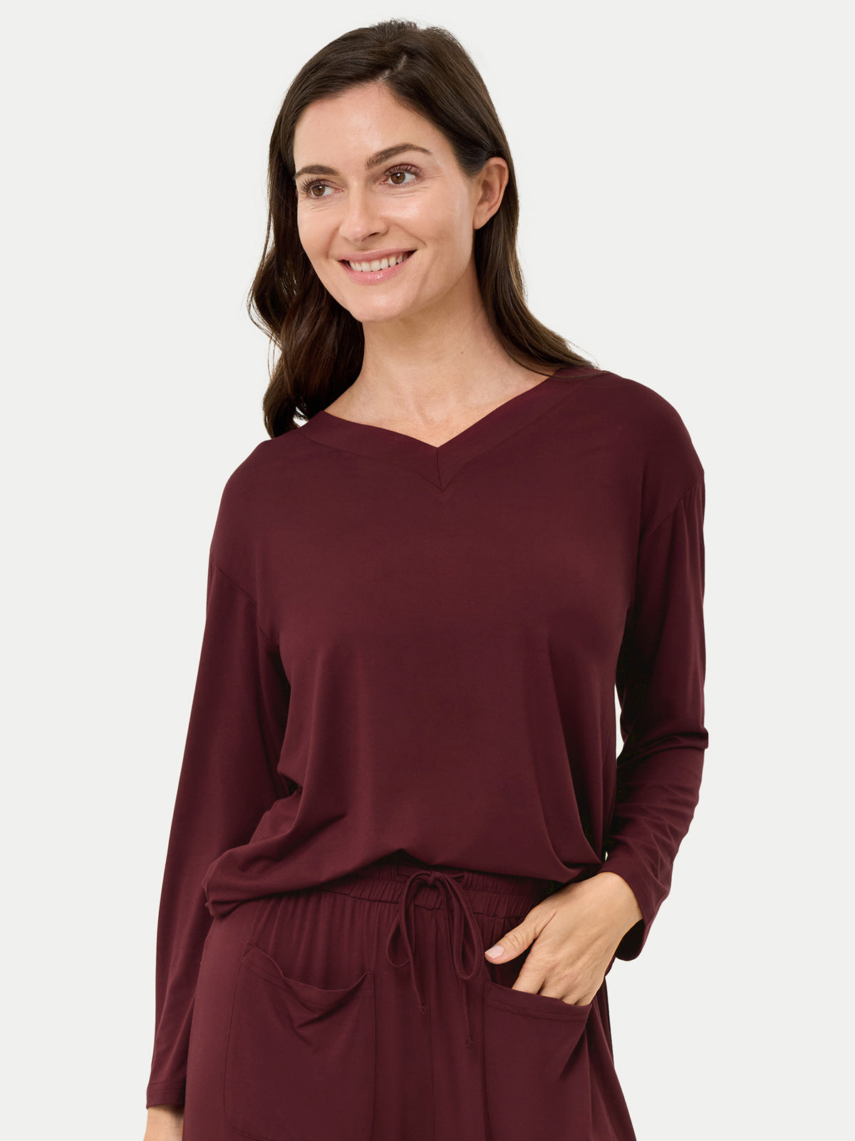 Long Sleeve Bamboo Slouchy PJs Top