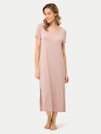 Short Sleeve Long Bamboo Sleepshirt