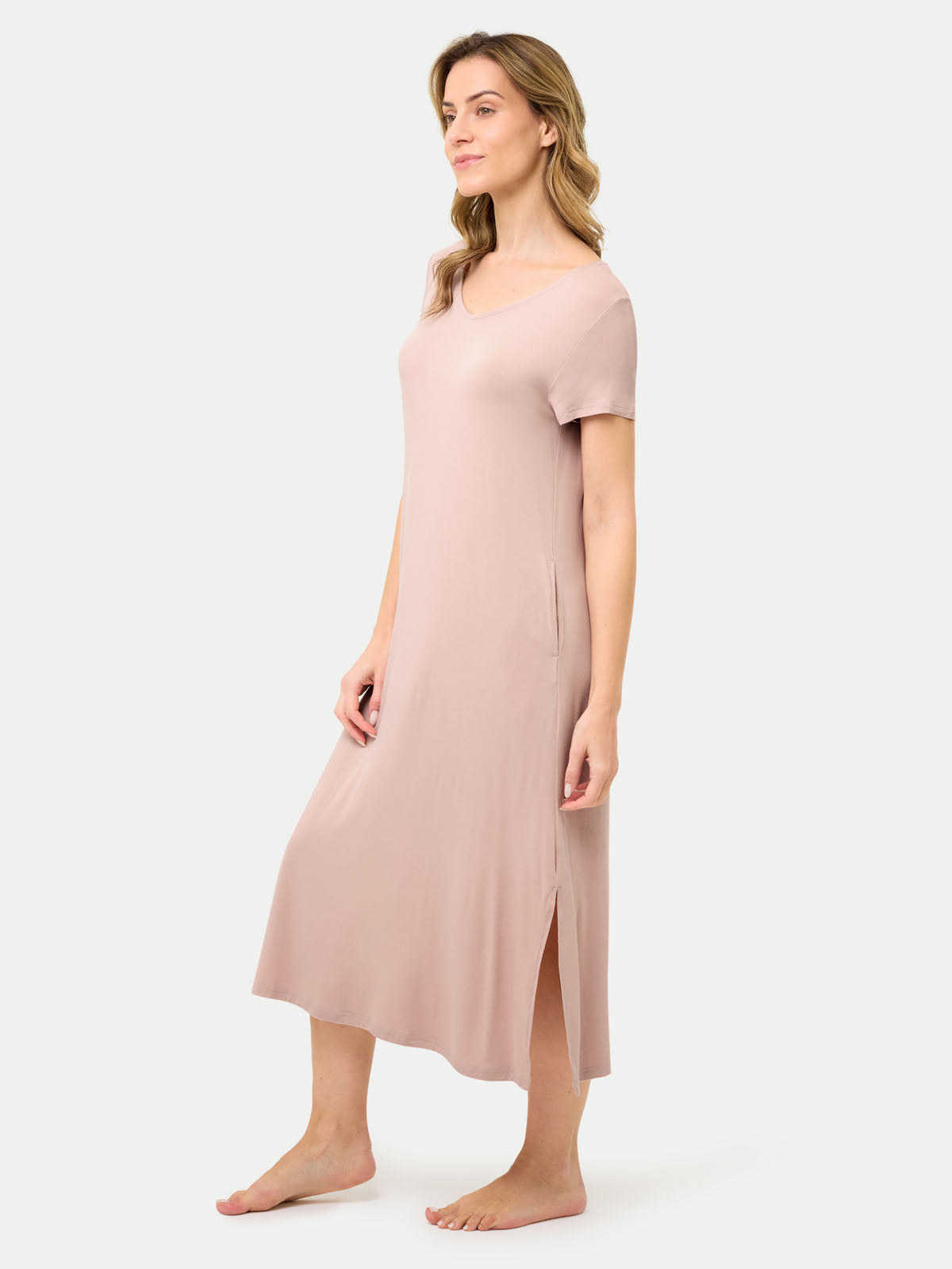 Short Sleeve Long Bamboo Sleepshirt