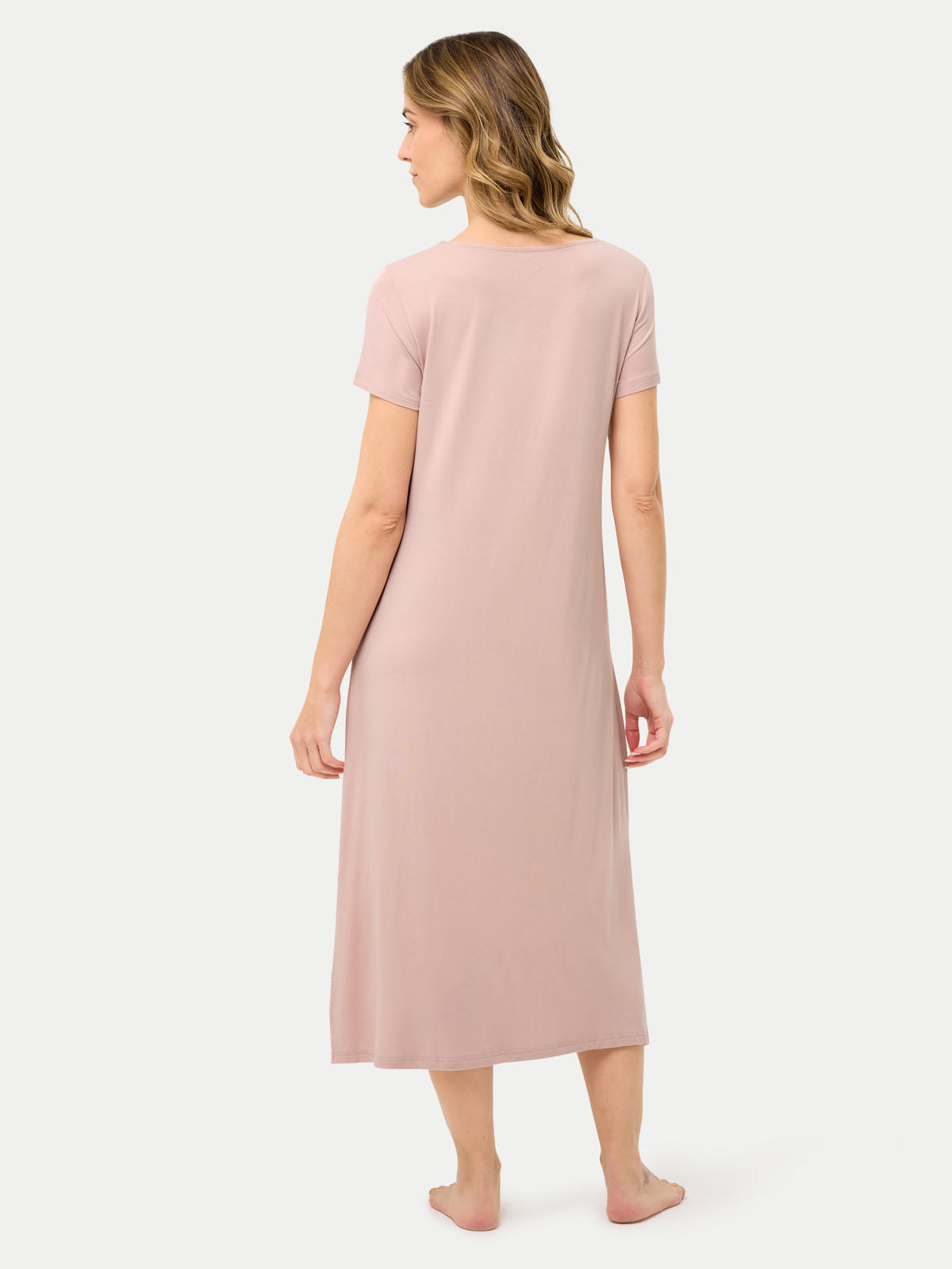 Short Sleeve Long Bamboo Sleepshirt