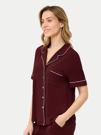 Short Sleeve Bamboo Pajama Set with Pants