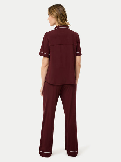 Short Sleeve Bamboo Pajama Set with Pants