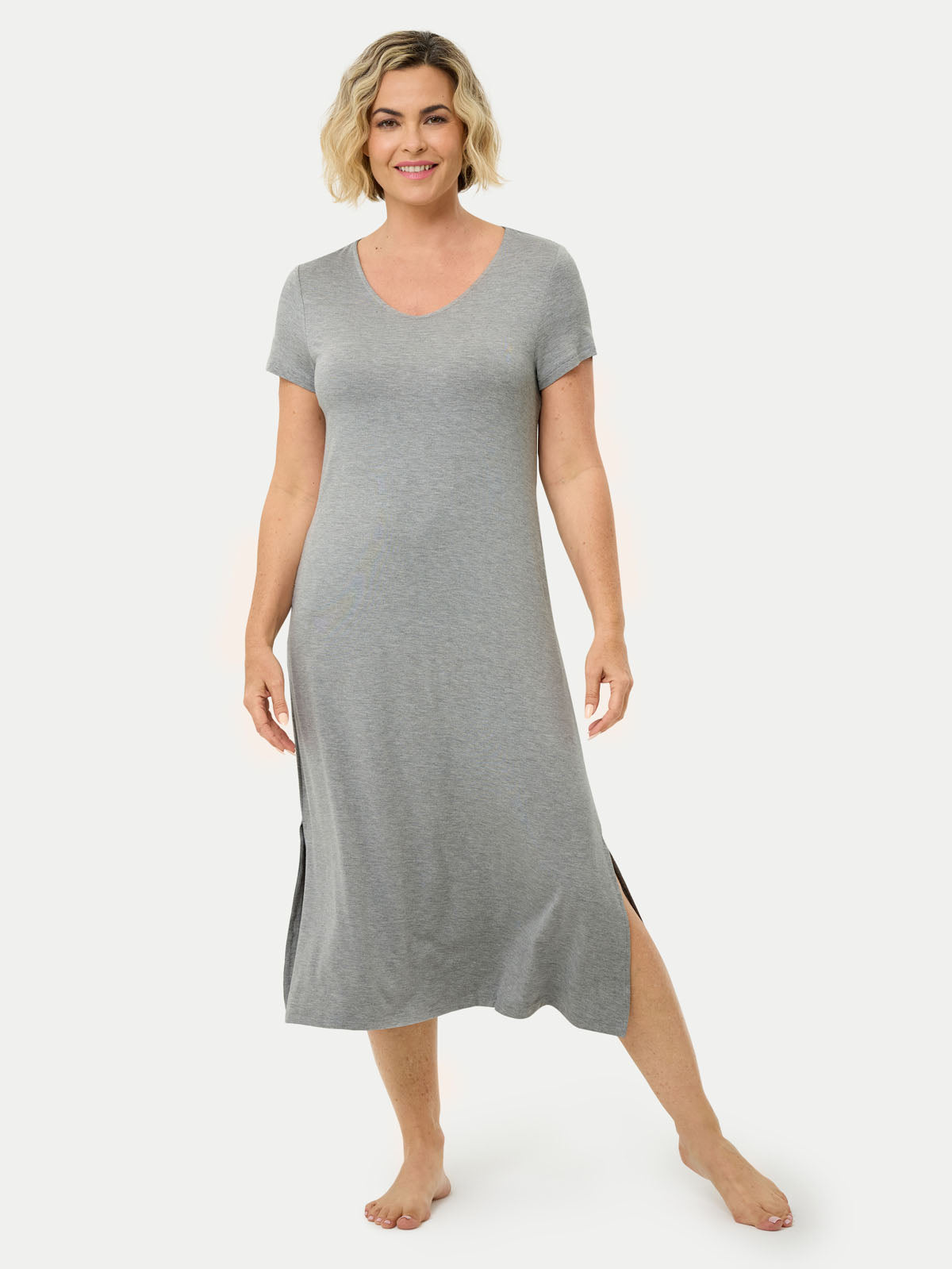 Short Sleeve Long Bamboo Sleepshirt