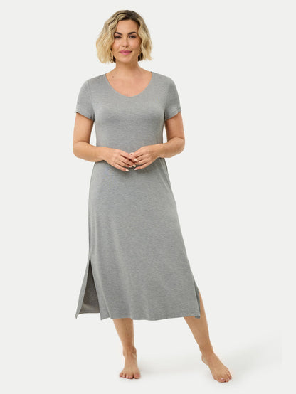 Short Sleeve Long Bamboo Sleepshirt