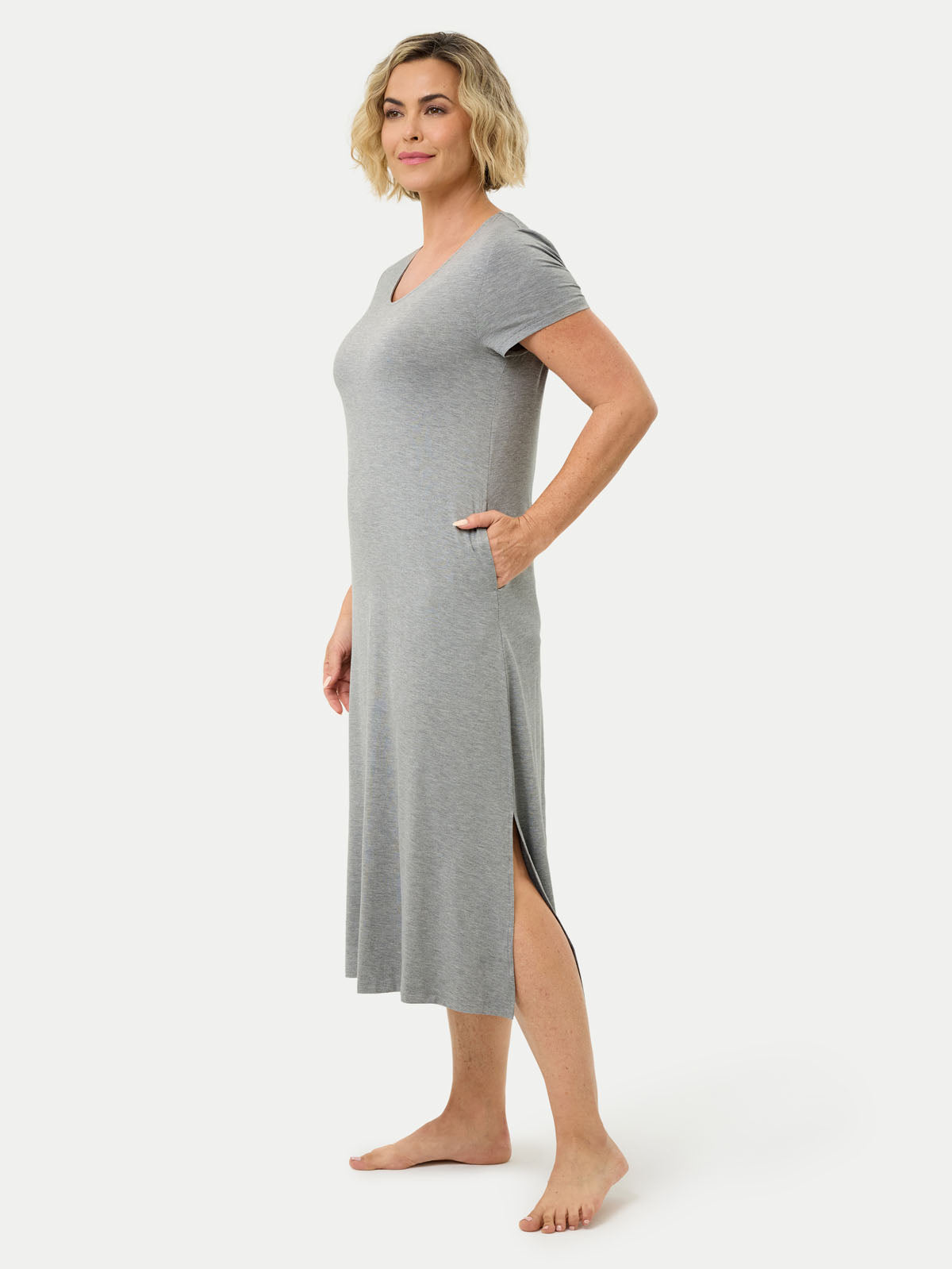 Short Sleeve Long Bamboo Sleepshirt