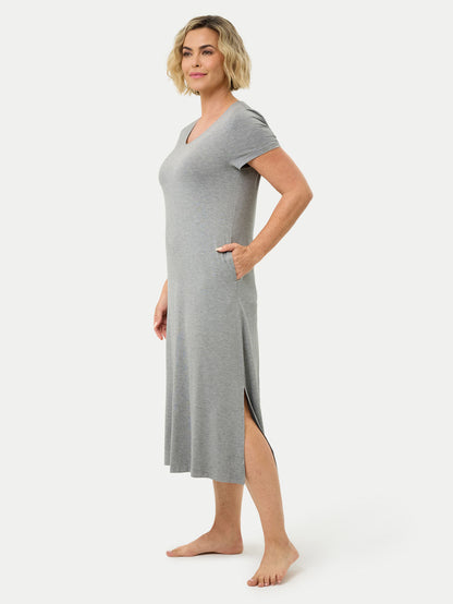 Short Sleeve Long Bamboo Sleepshirt