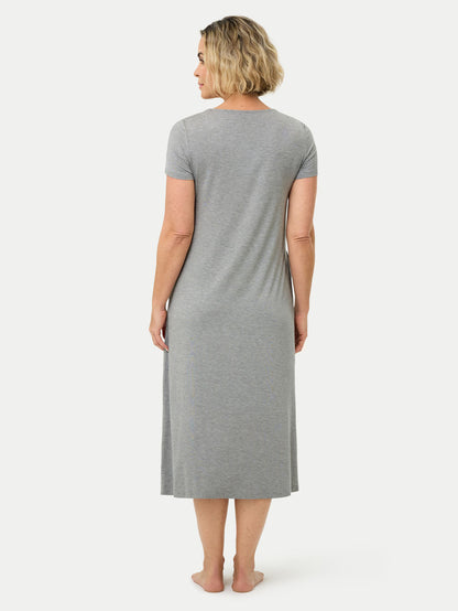 Short Sleeve Long Bamboo Sleepshirt