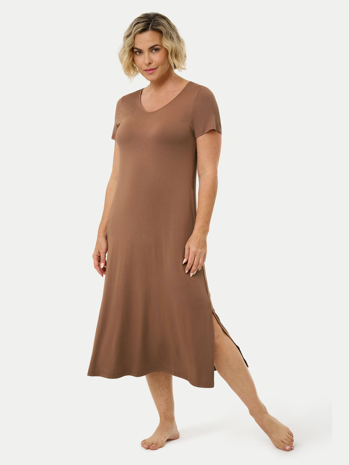 Short Sleeve Long Bamboo Sleepshirt