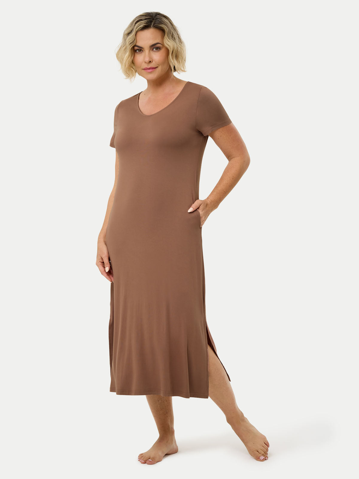 Short Sleeve Long Bamboo Sleepshirt