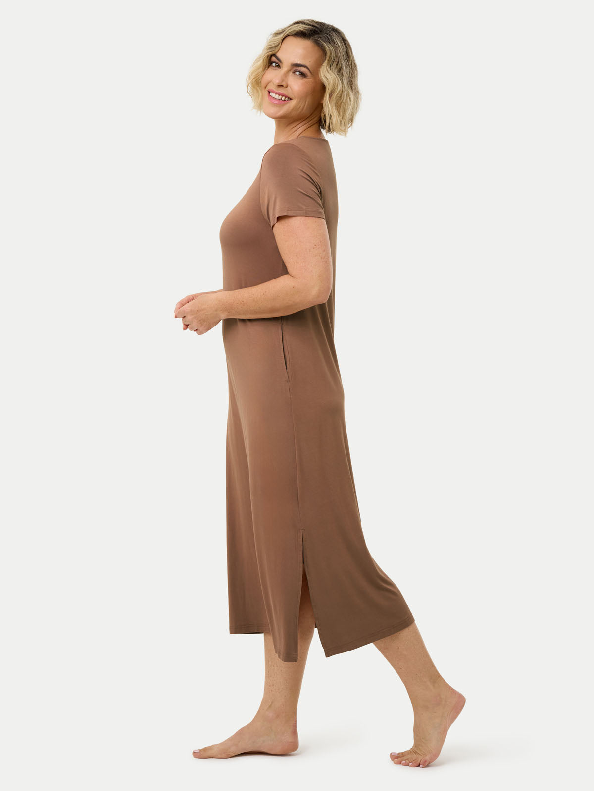 Short Sleeve Long Bamboo Sleepshirt