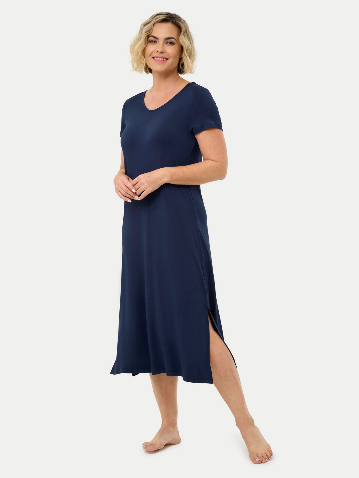 Short Sleeve Long Bamboo Sleepshirt