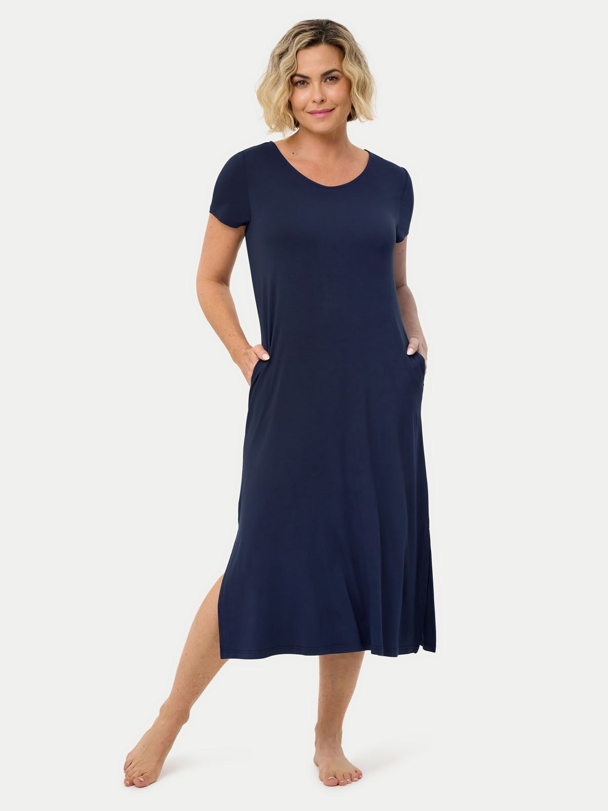 Short Sleeve Long Bamboo Sleepshirt