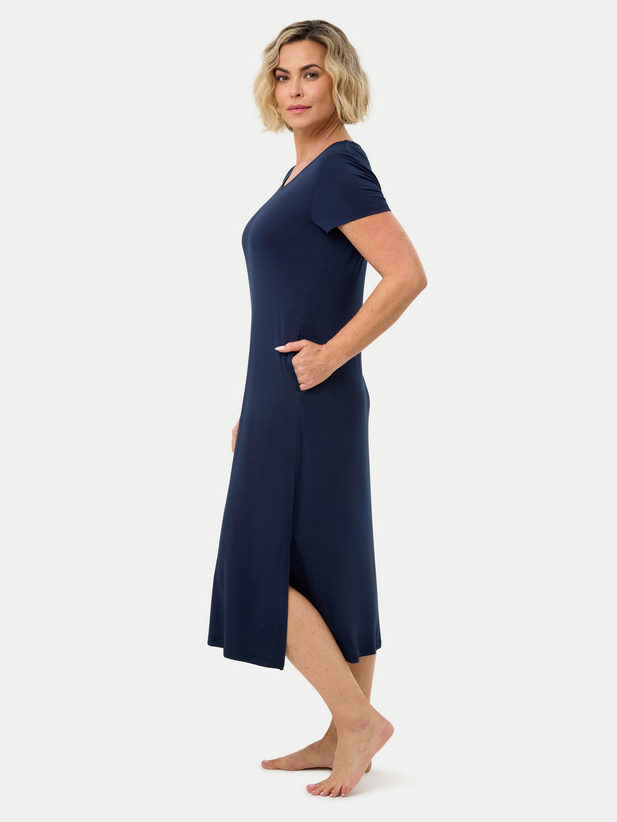Short Sleeve Long Bamboo Sleepshirt