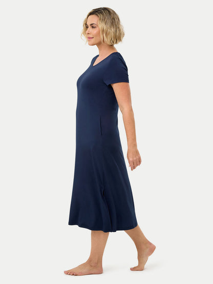 Short Sleeve Long Bamboo Sleepshirt