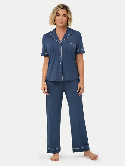 Short Sleeve Bamboo Pajama Set with Pants