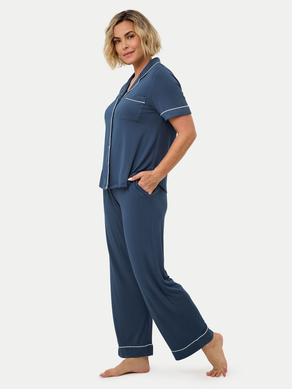 Short Sleeve Bamboo Pajama Set with Pants