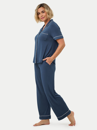 Short Sleeve Bamboo Pajama Set with Pants