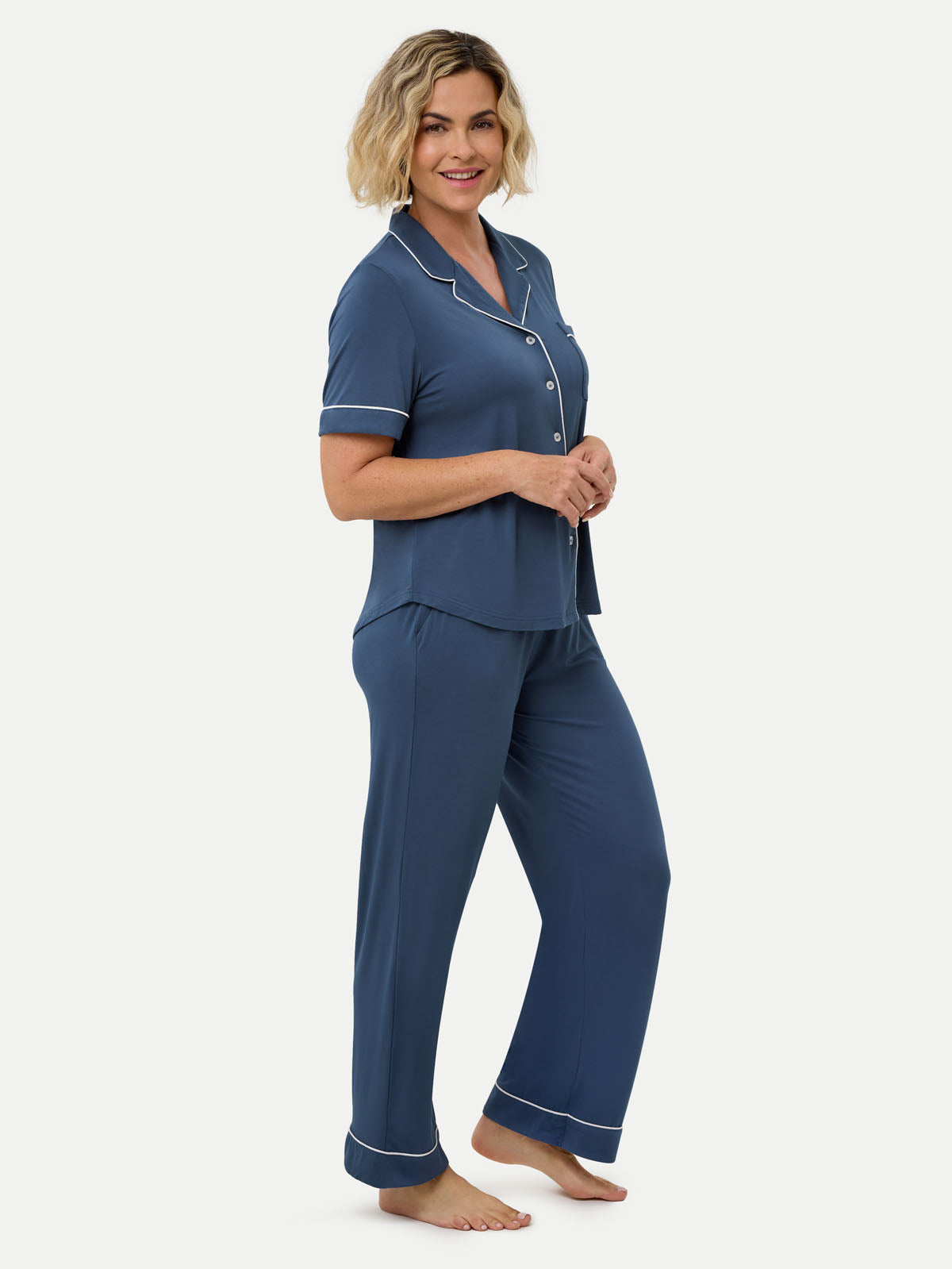 Short Sleeve Bamboo Pajama Set with Pants