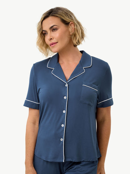 Short Sleeve Bamboo Pajama Set with Pants