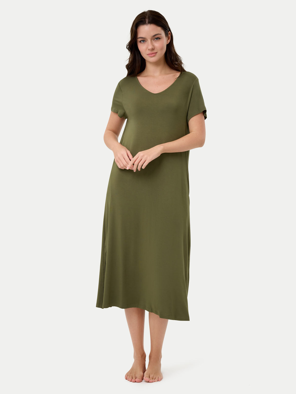 Short Sleeve Long Bamboo Sleepshirt