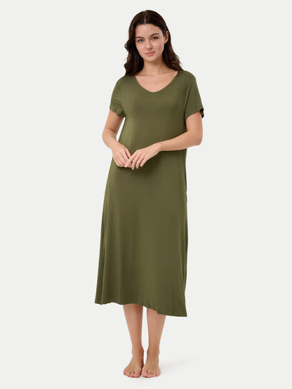 Short Sleeve Long Bamboo Sleepshirt