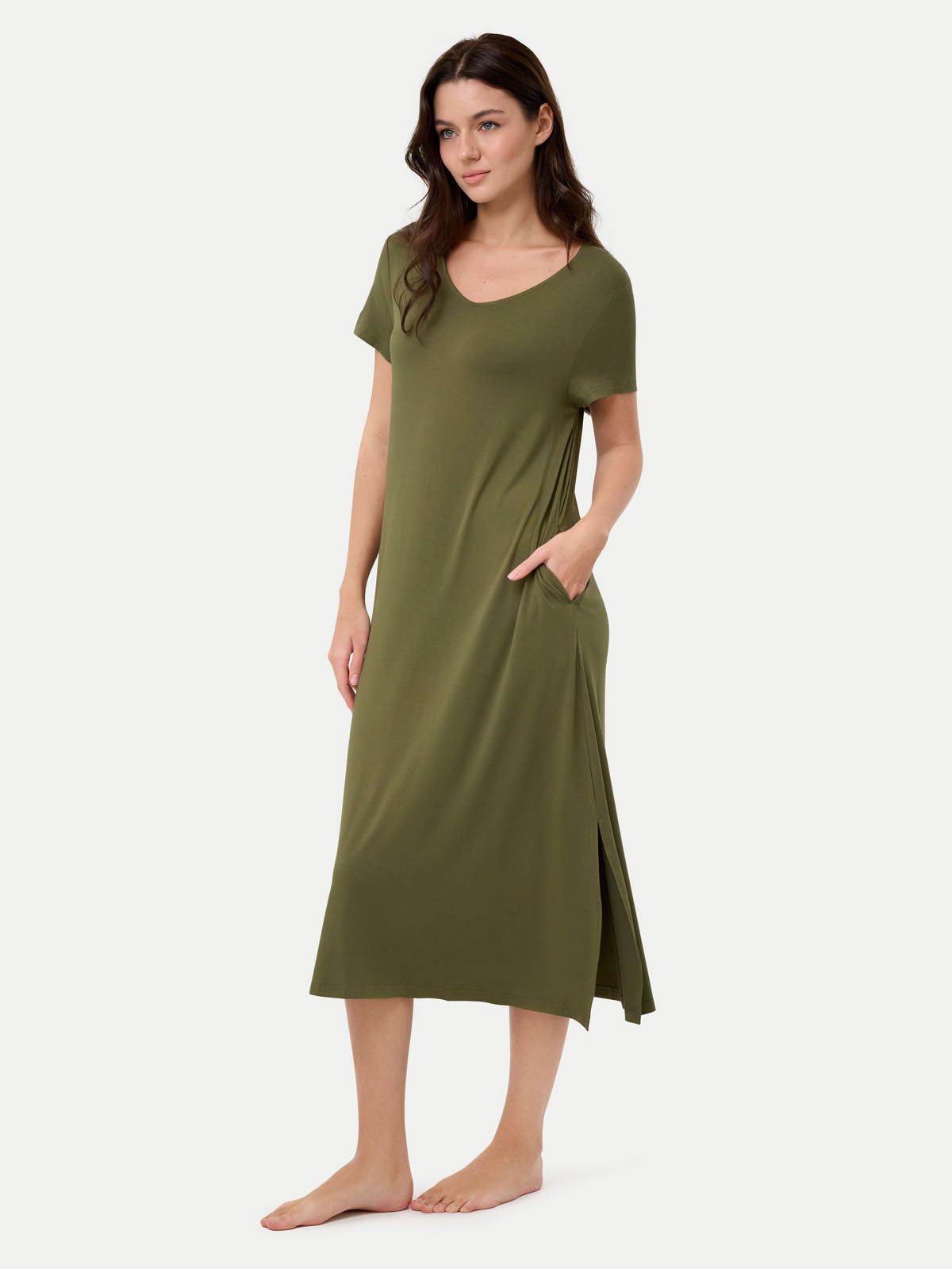Short Sleeve Long Bamboo Sleepshirt