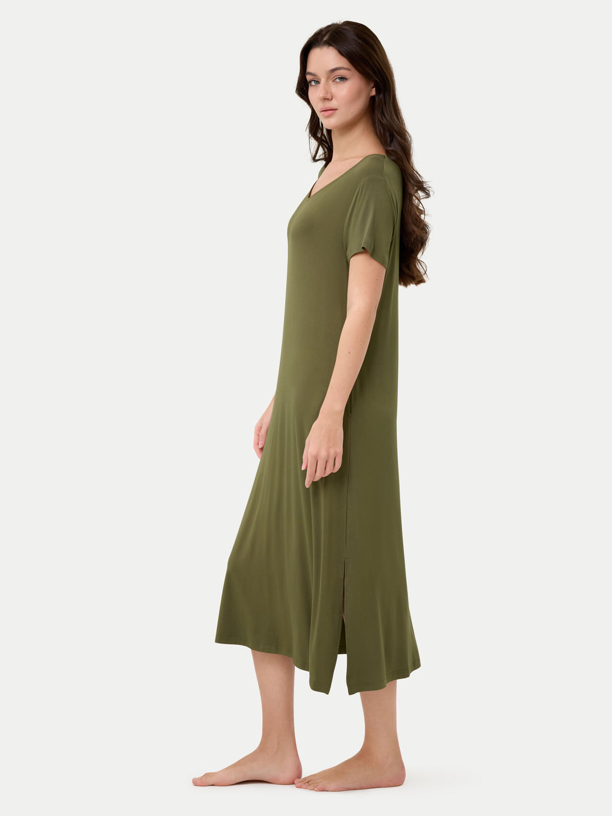 Short Sleeve Long Bamboo Sleepshirt