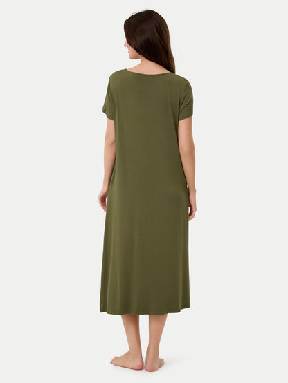 Short Sleeve Long Bamboo Sleepshirt
