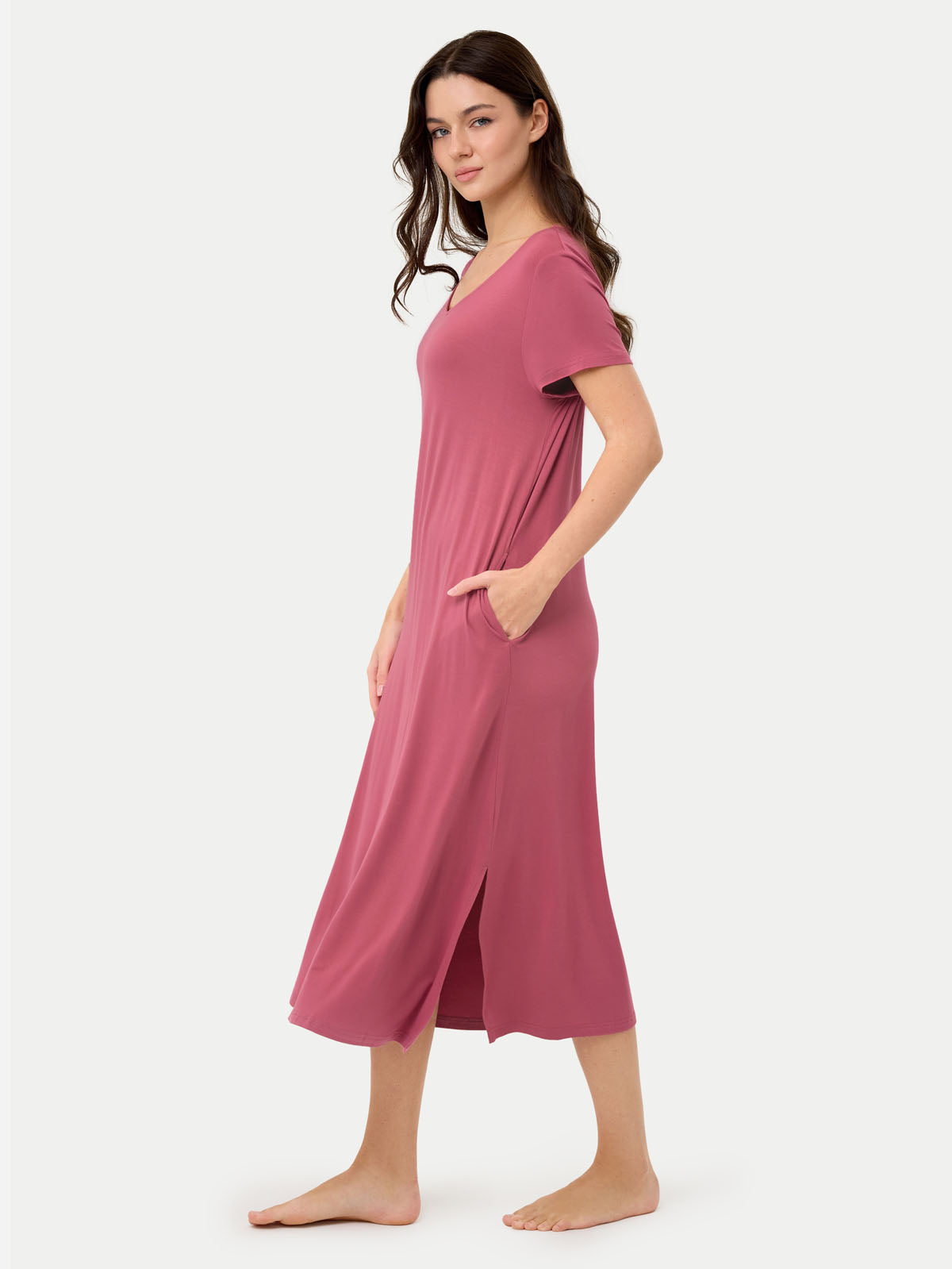 Short Sleeve Long Bamboo Sleepshirt