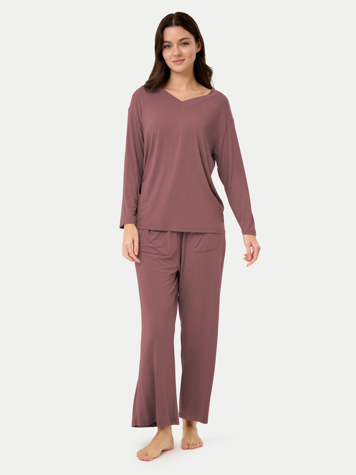 Long Sleeve Bamboo Slouchy PJs Top