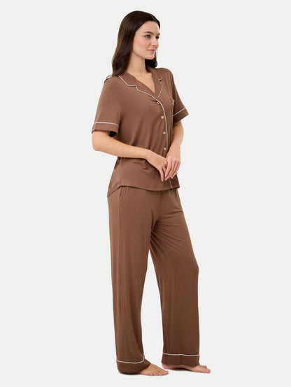 Short Sleeve Bamboo Pajama Set with Pants