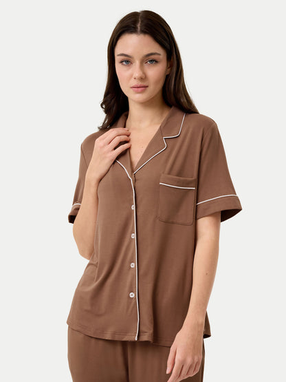 Short Sleeve Bamboo Pajama Set with Pants