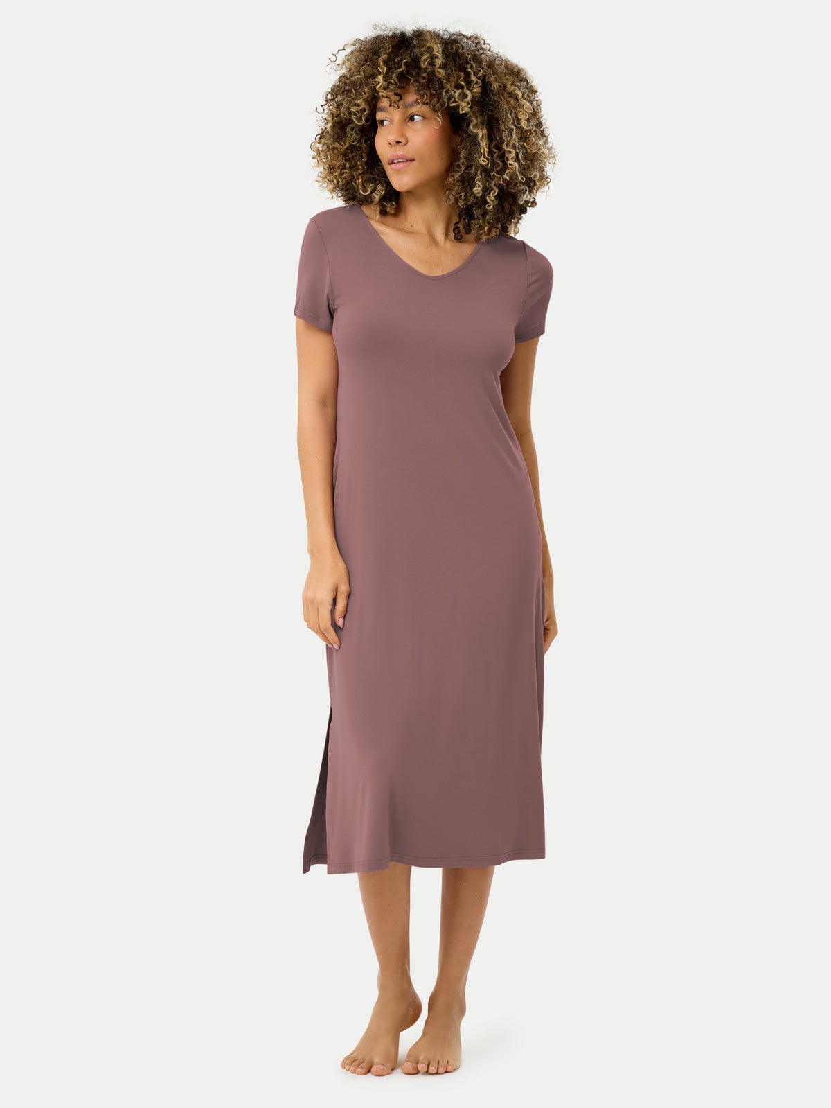 Short Sleeve Long Bamboo Sleepshirt