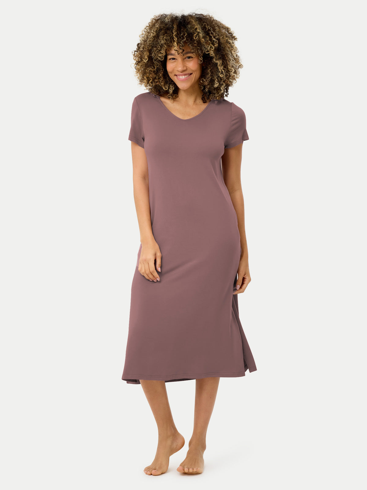 Short Sleeve Long Bamboo Sleepshirt