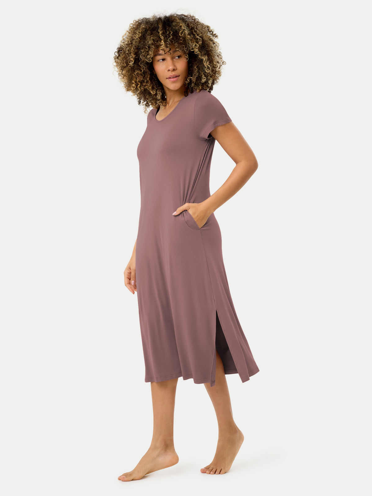 Short Sleeve Long Bamboo Sleepshirt