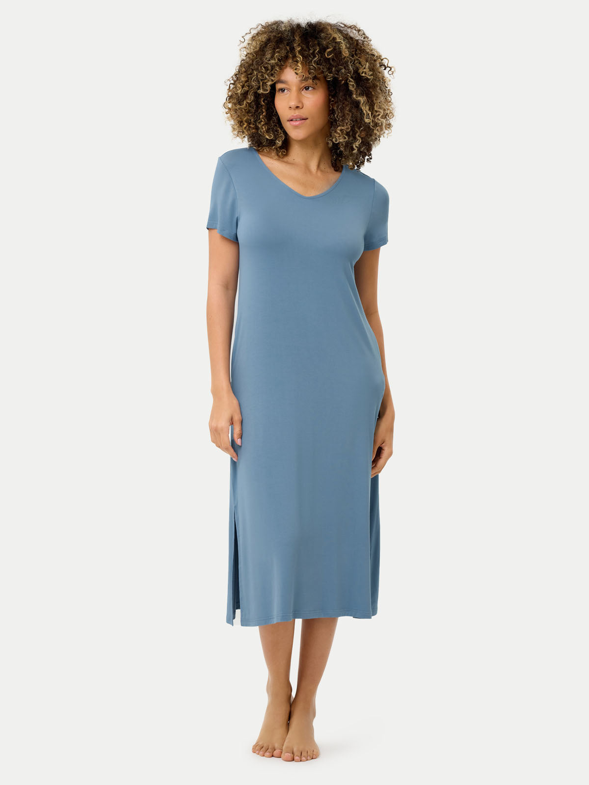 Short Sleeve Long Bamboo Sleepshirt