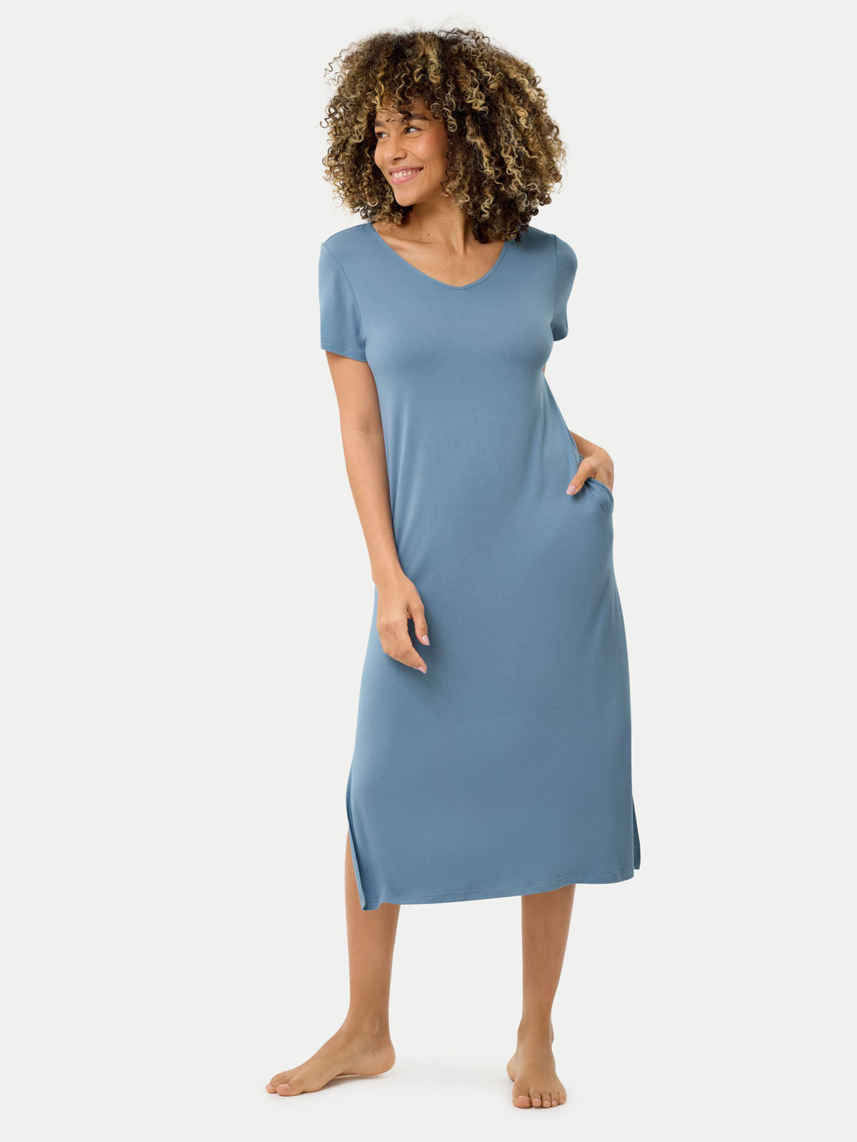 Short Sleeve Long Bamboo Sleepshirt