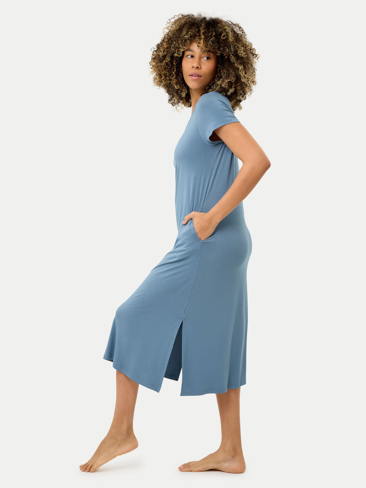 Short Sleeve Long Bamboo Sleepshirt