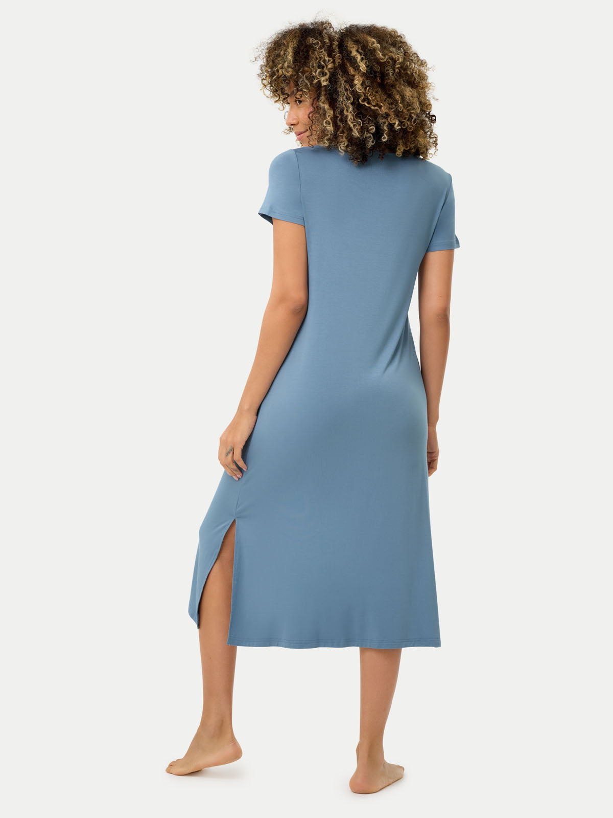 Short Sleeve Long Bamboo Sleepshirt