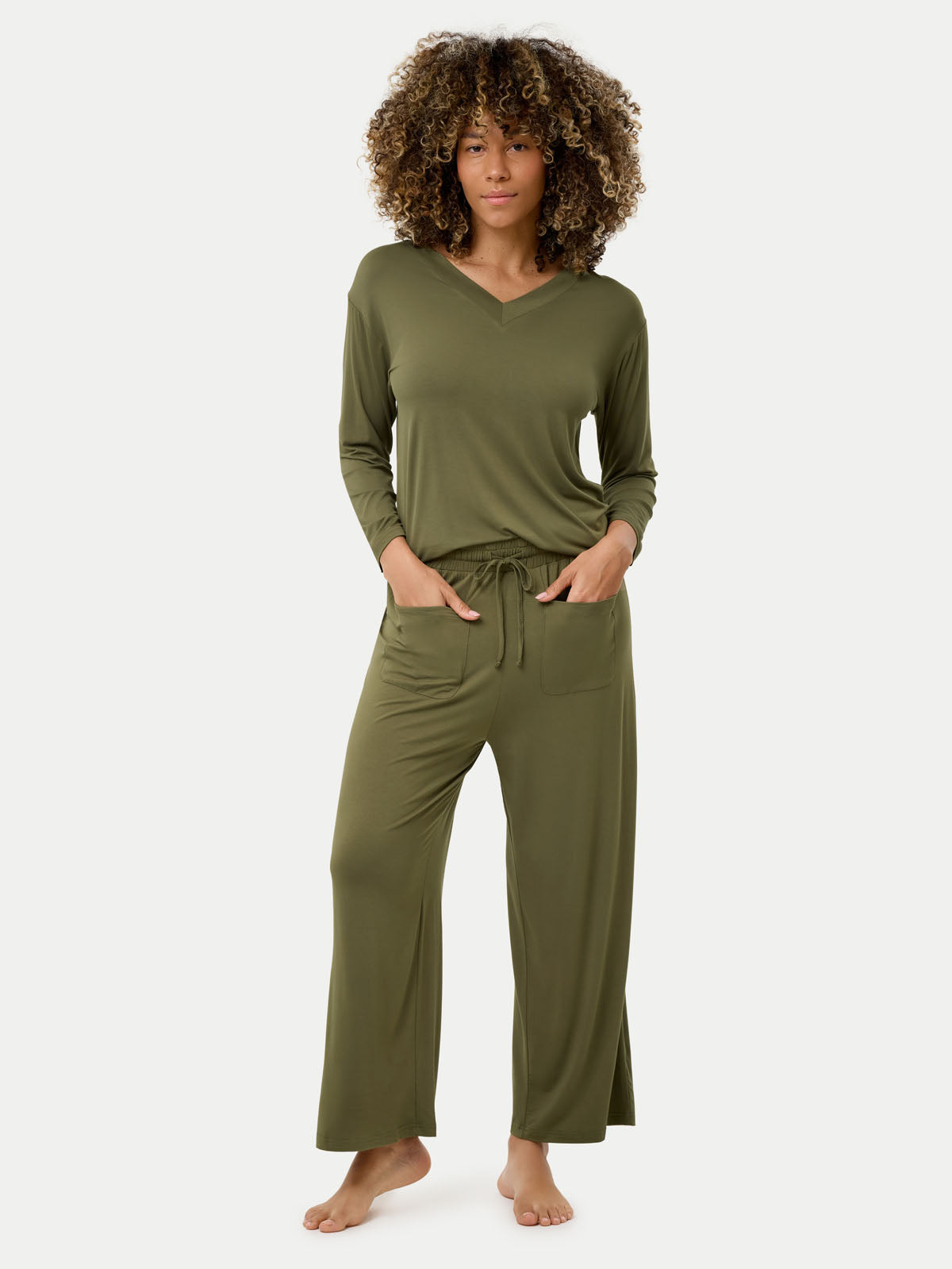 Long Sleeve Bamboo Slouchy PJs Top