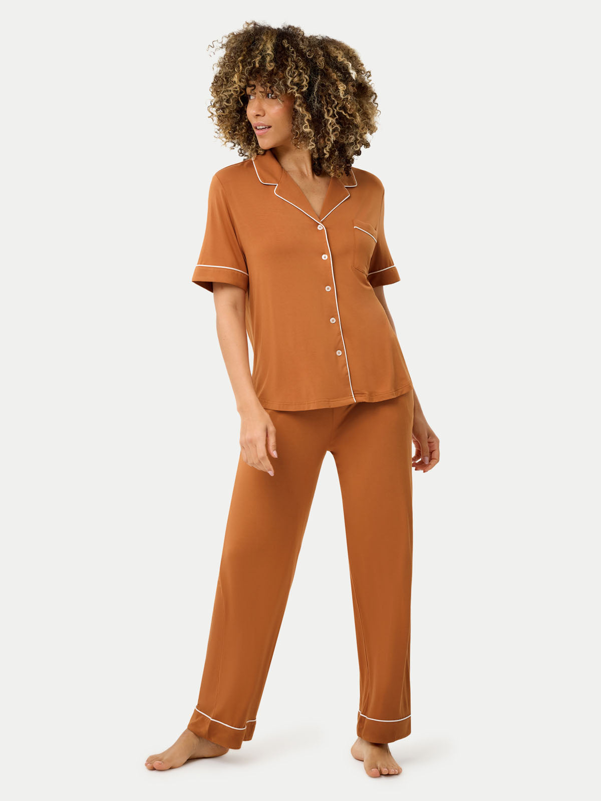 Short Sleeve Bamboo Pajama Set with Pants