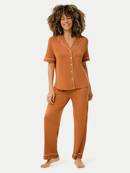Short Sleeve Bamboo Pajama Set with Pants